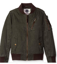 Urban Republic Boys' Aviator Cotton Canvas Jacket Medium 5/6 Dark Green