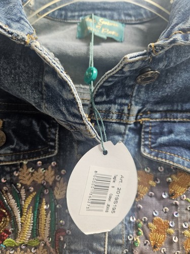 NWT - Antica Santoria Girls Ocean Life Denim Jacket - Sz 8 - Picture 3 of 4