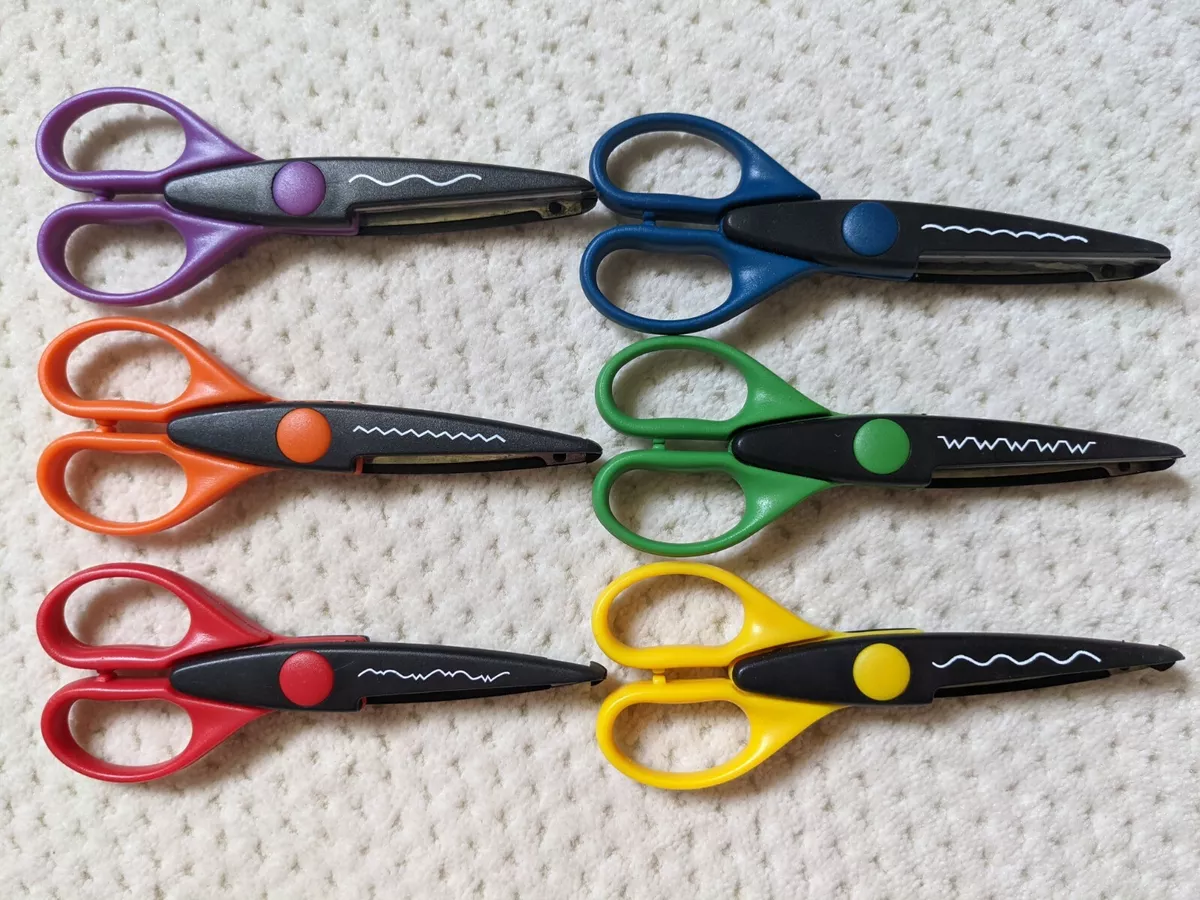 Lot of 6 Colorful Decorative Edge Craft Scissors for DIY projects,  scrapbooking