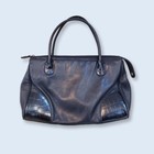 90s Goth Whimsigoth Black Leather Shoulder Bag Feet