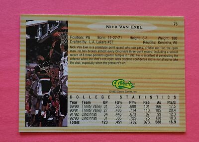 1993 Classic Draft Picks #75 Nick Van Exel NM-MT | eBay