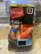 New Men  s Tag less 6 Pack Briefs Size Small
