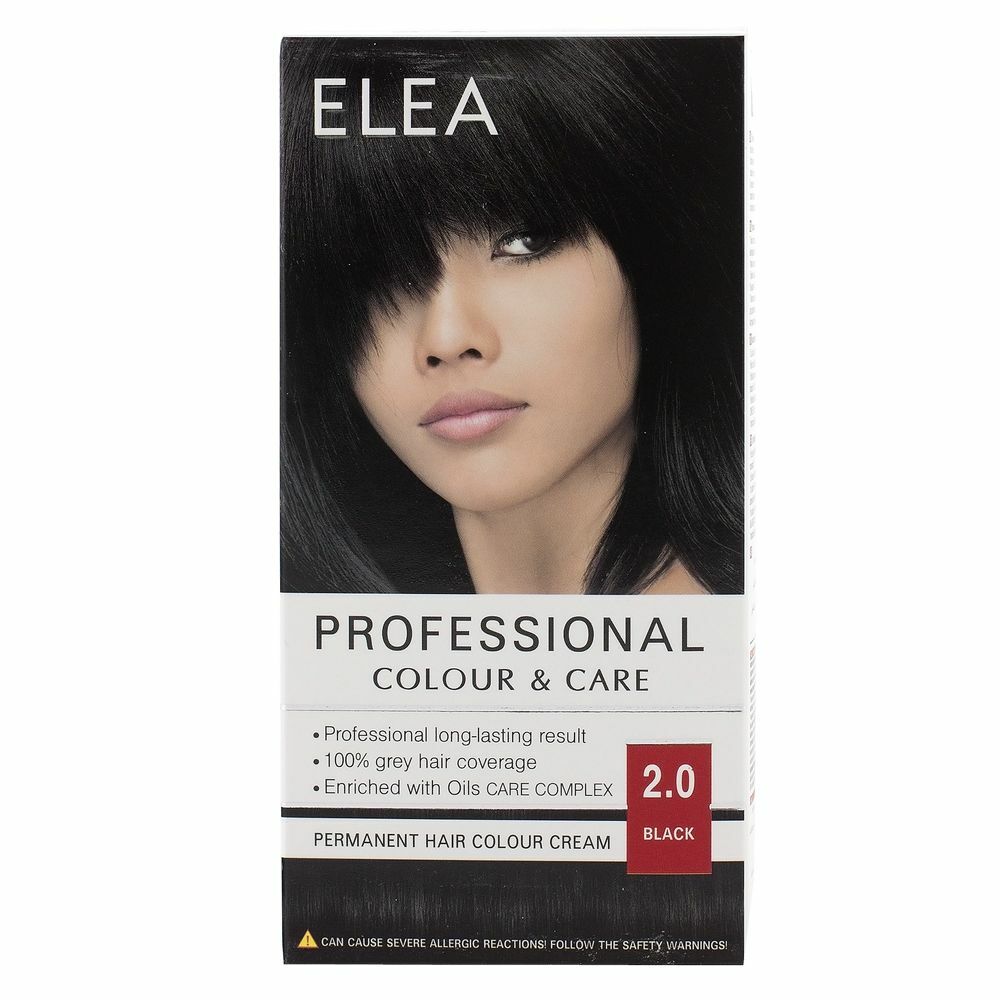 Elea Permanent Hair Dye Cream - Long Lasting Color With 100% Grey Coverage - Enriched With Jojoba & Avocado Oil (Various Shades: Ash, Black, Brown, Blonde)