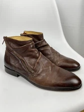 Hudson London Noel Genuine Leather Boots side zipper size 43