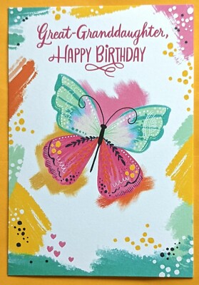 ''Great Granddaughter, Happy Birthday!''Greeting Card (+Envelope 5x7''). 