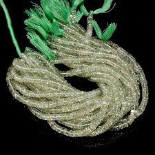 Green Amethyst Gemstone Rondelle Shape Smooth Beads 5X5X2 mm Strand 8" EB-361