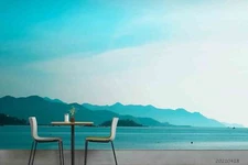 3D Mountain Lake Blue Sky Scenery Self-adhesive Removeable Wallpaper Wall Mural