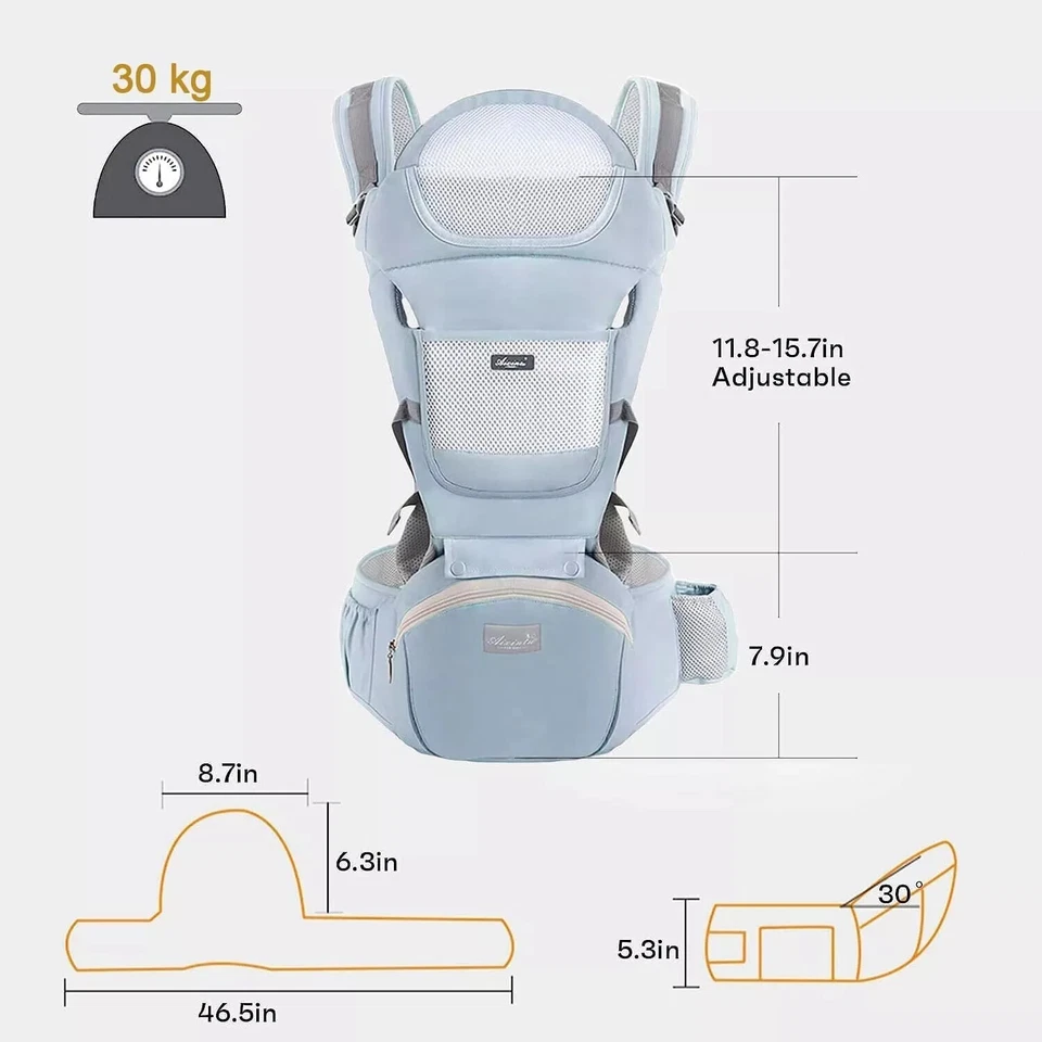 6-in-1 Baby Carrier with Hip Seat - Adjustable for Newborns to Toddlers - Image 2 of 4