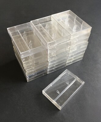 25 x Used Clear Cassette Cases - Good Replacements No Cracks or Broken Hinges