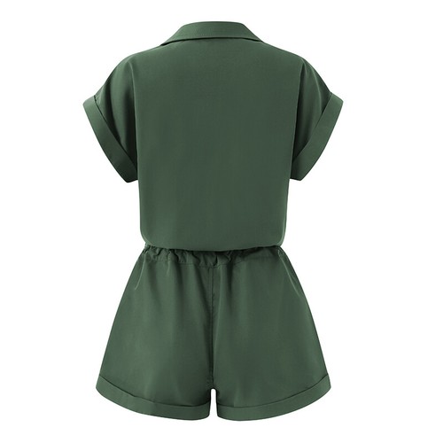Women Summer Dungaree Jumpsuit Drawstring Waist Shorts Romper Playsuit Overalls - Picture 9 of 16