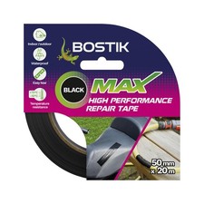 Bostik Max Repair Tape Black - 50mm x 20m Roll Ultra Strong Waterproof Duct Tape 0.43 per metre