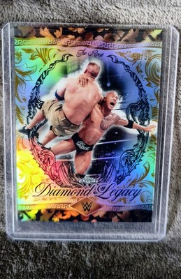 Topps Chrome WWE 2026 Diamond Legacy The Rock John Cena GOLD REFRACTOR 50/50...