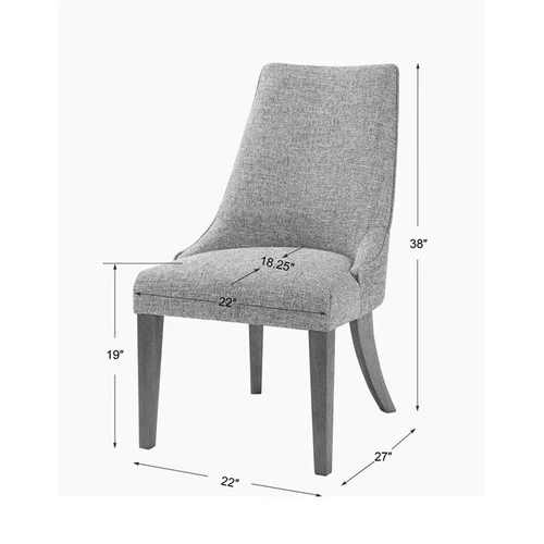 Uttermost Daxton Contemporary Wood and Fabric Armless Chair in Dark Walnut - Picture 8 of 8