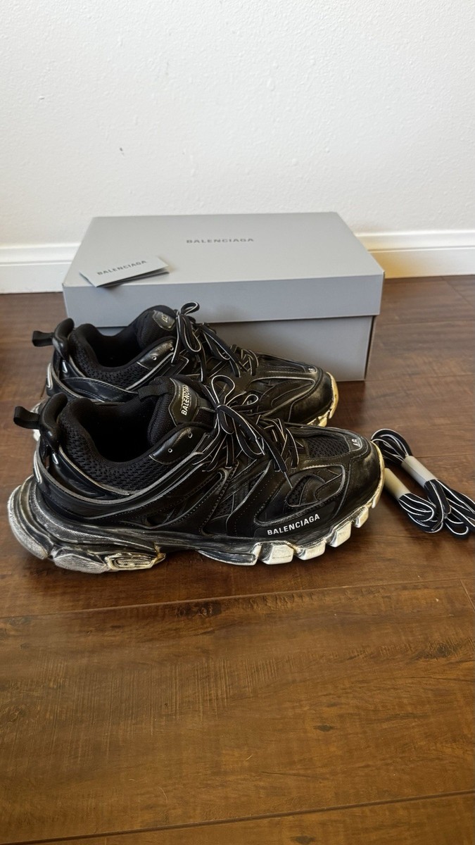 Men's Size 13 46 Balenciaga Track Sneaker Faded Black Includes Box