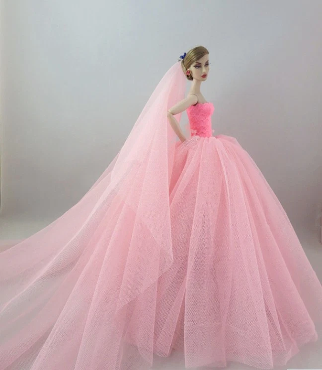 VETEMENTS Per Barbie 11 5" Abiti Bambola Abito Giocattoli Bambole Vestiti Abito da Sposa + Copricapo