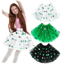 3 Pieces St. Patrick's Day Tutu Skirt for Women Teen 3-9 Years 9-12 Years