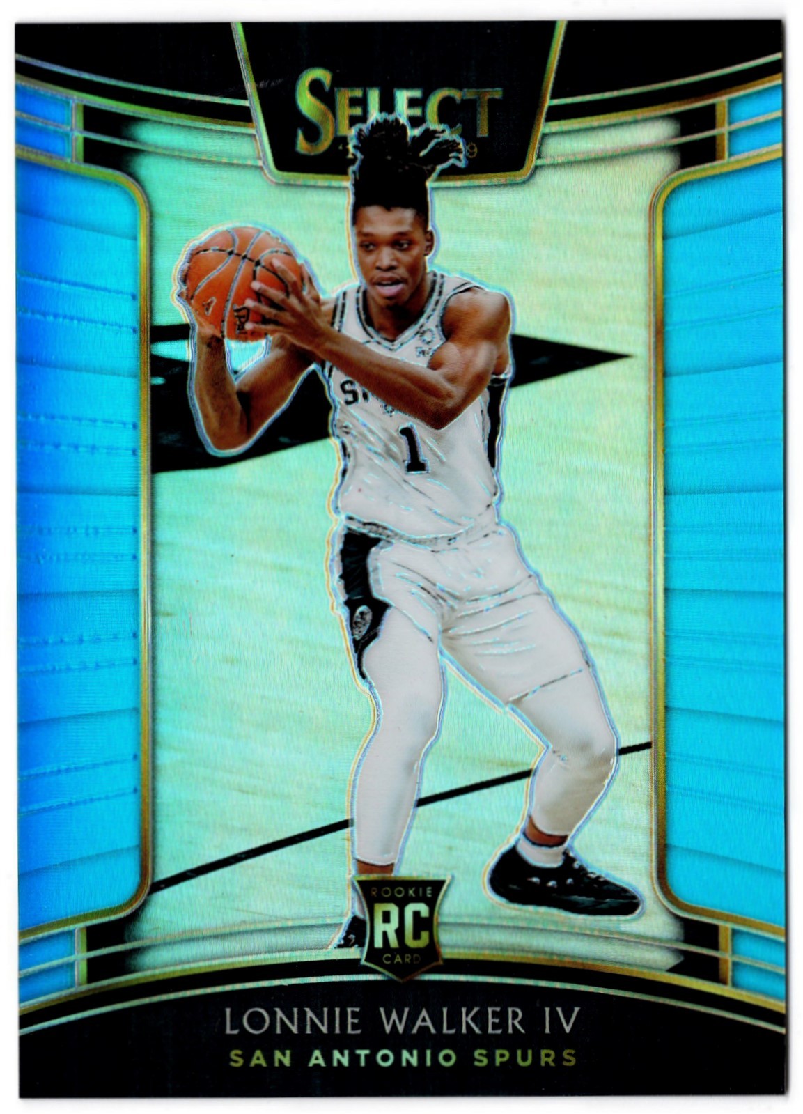 2018-19 Panini Select Concourse Light Blue Prizm LONNIE WALKER IV 77 #/299 Spurs