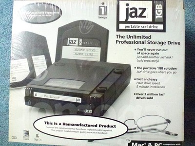 Sealed! Iomega Jaz 1gb Portable Ultra SCSI Drive Storage PC / MAC Read w/2 discs