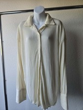 Pretty Little Thing Butter Cream Chiffon Fitted Shirt