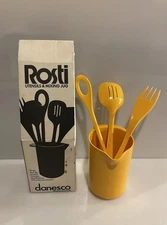 Vintage ROSTI Melamine Denmark Yellow Mixing Jug  & 3 Utensils