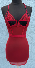 Frederick's of Hollywood Praire Lace  Mesh Underwire in Red S NWT