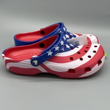 Crocs Classic Clog M10 W12 American Flag Stars Stripes USA Patriotic Classic NEW