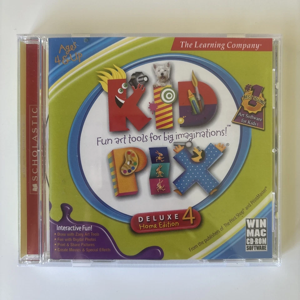 Kid Pix Deluxe 4 CDROM Software + 2 Books User Guide & Activities Bundle - Image 2 of 4