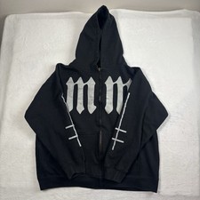 Marilyn Manson Black Full Zip Long Sleeve Hoodie Tour Merch Men's 2XL