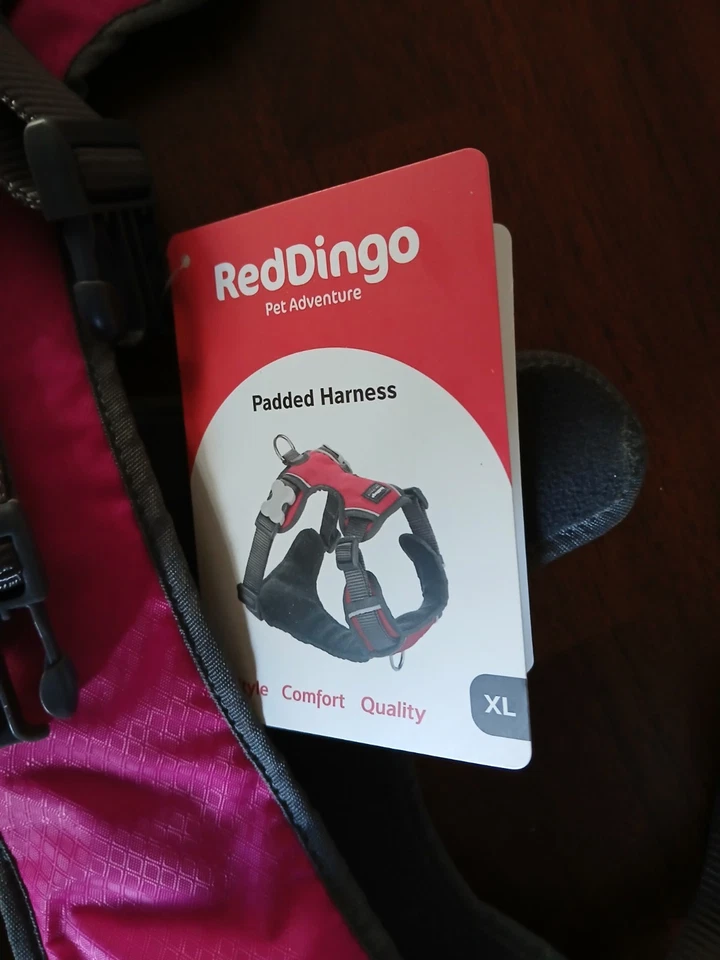 HARNESS PINK & GRAY NEW RED DINGO PADDED REFLECTIVE HARNESS  XL  - Image 2 of 3