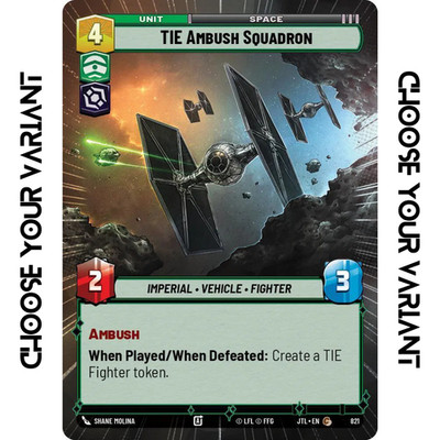   TIE AMBUSH SQUADRON   (SINGLE AND PLAYSET)   COMMON SPACE UNIT - SWU JTL