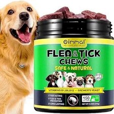 Flea and Tick Natural Prevention for Dogs Chewable, Flea  Tick 150 Chews Dog US