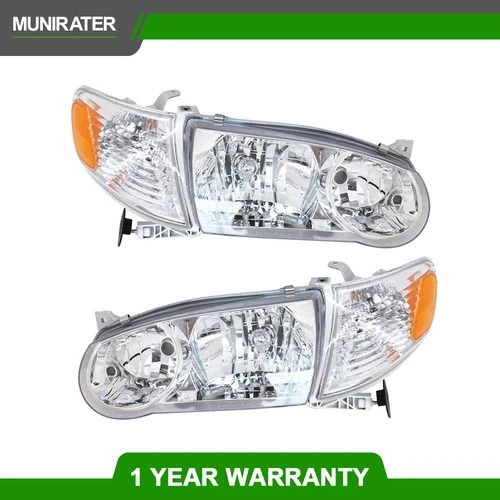 Headlights Assembly For Toyota Corolla 2001-2002 Headlamps Left+Right Halogen
