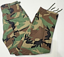 Vintage Military Pants Mens Medium Regular Woodland 50/50 Camo BDU Trousers