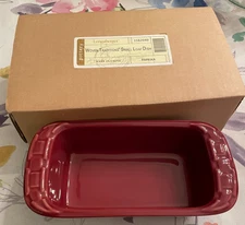 Longaberger Pottery  Paprika Woven Traditions Small Loaf Dish 8x4x2.25