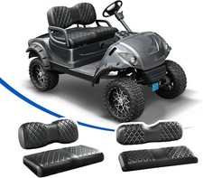 4PCS Golf Cart Seat Fits YAMAHA/G29/Drive2 Front and Rear Black Black Stitch