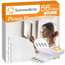 Picture Hanging Strips Heavy Duty 56 Strips Damage Free Medium 28 Pairs White 0.43 per strip