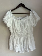 Scarlett Darkness Top Renaissance Victorian Medieval Steampunk L NWT White