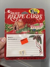 Vintage USA Made CONIMAR 15 Pack Holiday Recipe Cards Double Fold Lined 6" x 5"
