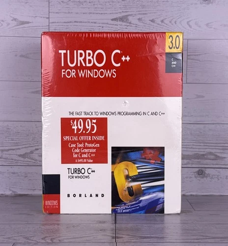 Vintage Borland Turbo C++ Windows Edition 3.0 Version 5.25” Hard Disk Set SEALED