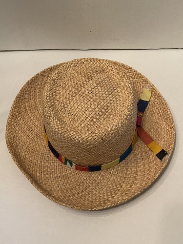 Handgefertigter Kathy Jeanne Millinery Pork Pie Strohhut geschwungene Krempe Guatemala Band - Bild 3 von 12