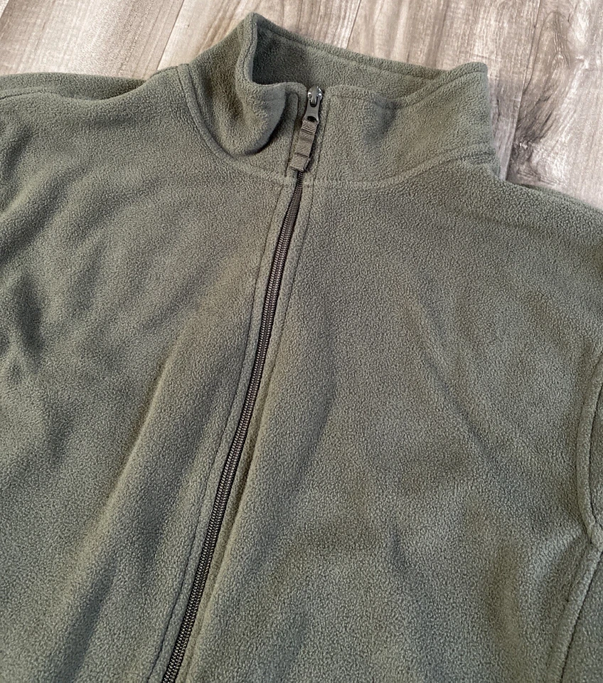 男式初学者全拉链羊毛夹克橄榄绿色中号 — 第 2/4 张图片