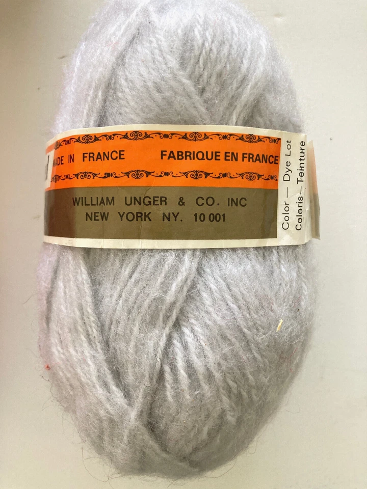 Unger Fluffy Tweed 100% Acrylic Yarn Lot of 6 Ivory Gray Pink Made in France VTG - Image 3 of 4