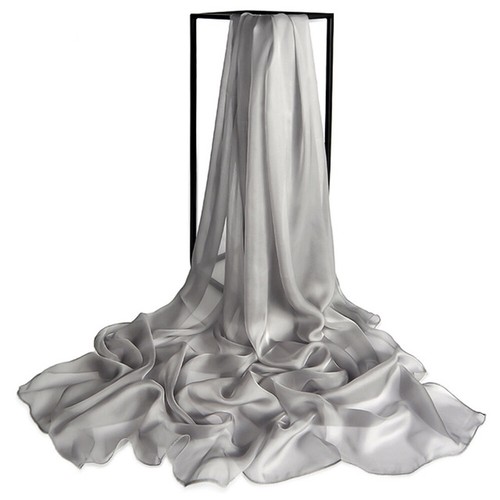 Women’s 100% Silk Chiffon Scarf Long Wrap Shawl Solid 110*180cm - Picture 21 of 21