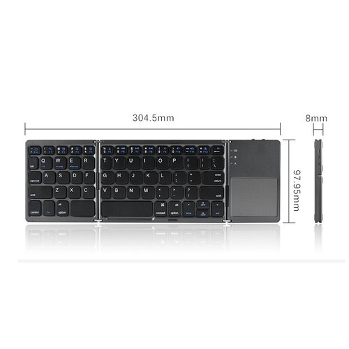 Mini Foldable Wireless Bluetooth Keyboard w/ Touchpad For PC Smartphone Table - Picture 3 of 10