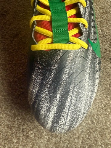 NIKE Alpha Menace Pro Mid Green and Red Football Cleats Size 15 Custom Sample - Picture 8 of 11