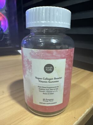 Earth & Elle Vegan Collagen Booster Vitamin Gummies 60 Count Orange 
