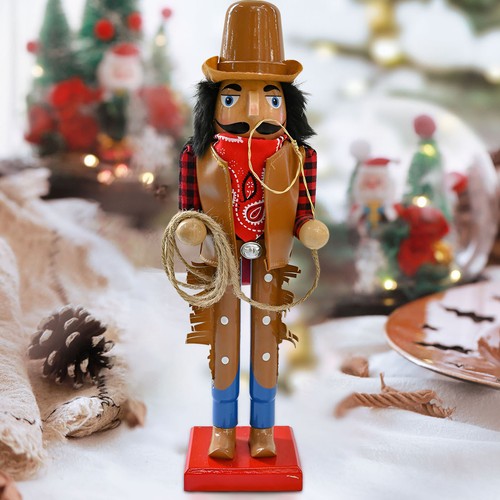 38cm Christmas Wooden Nutcracker Soldier Puppet Guard Statue Xmas Ornament - Picture 7 of 12
