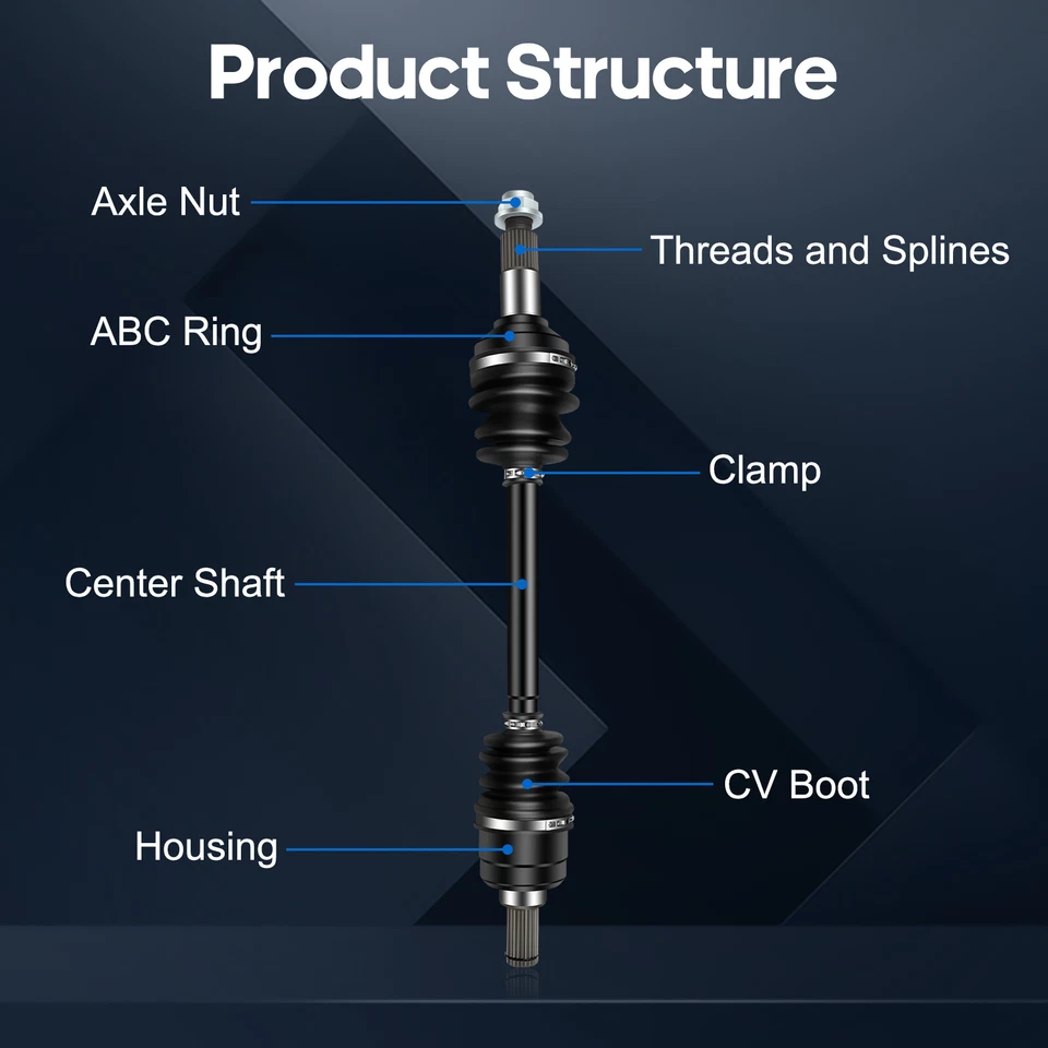 Conjunto de eje CV trasero izquierdo y derecho 2x para Yamaha Grizzly 700 2016-2021 Foto 2 de 4