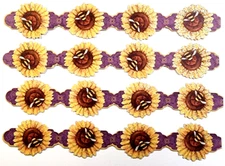 Bees Yellow Brown Eyed Susan Sunflower Glitter Accents K&Company 4pc 6" x 1"