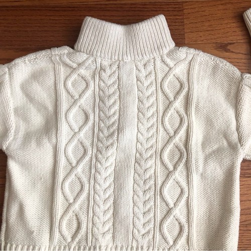 GAP KIDS Cable-knit Quarter zipper neckline Ivory White Sweater Girl’s Size L - Picture 9 of 10